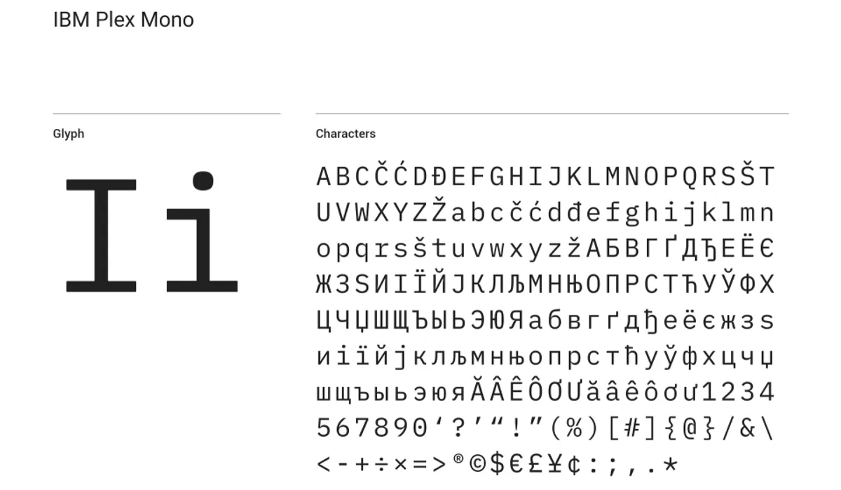 IBM Plex Mono Font